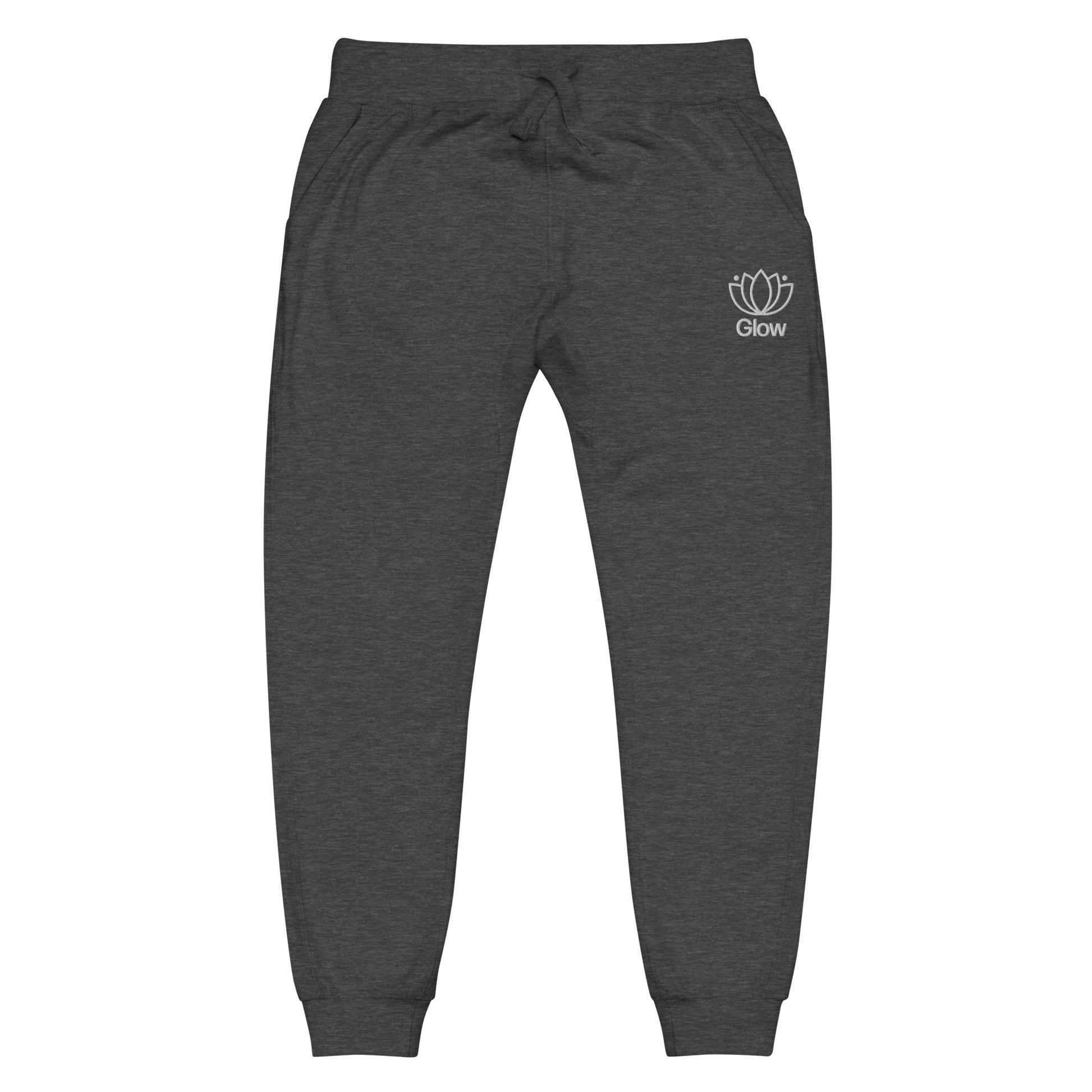 unisex-fleece-sweatpants-charcoal-heather-front